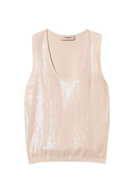 Top in maglia con paillettes TWINSET | 261TP330100570