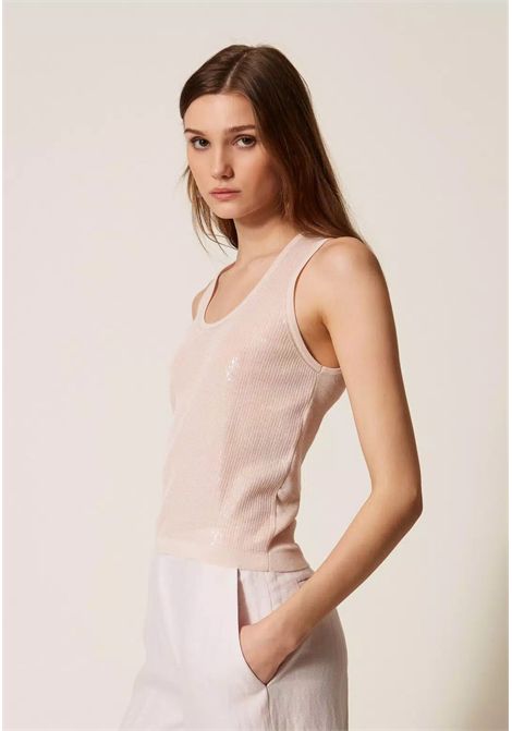 Top in maglia con paillettes TWINSET | 261TP330100570