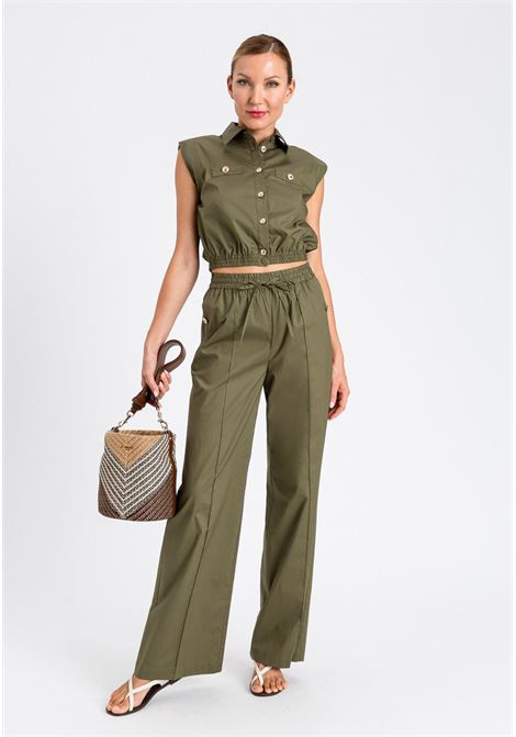 Pantalone wide leg in cotone stretch TWINSET | 261TT223112117