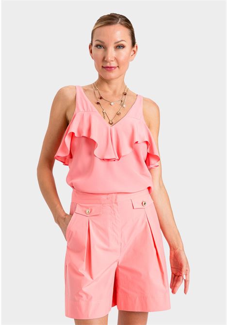 Shorts in cotone stretch con piega frontale TWINSET | 261TT223213448