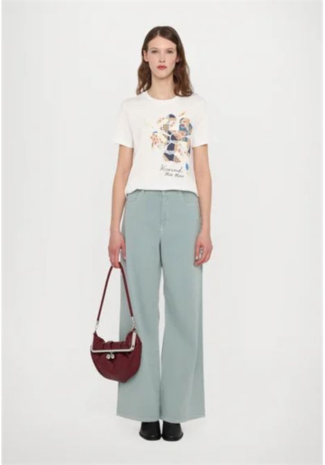 Weekend Max Mara  Pantalone ampio in cotone color salvia Weekend Max Mara | MEDINA011