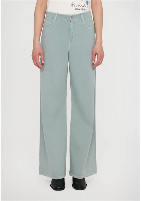 Weekend Max Mara  Pantalone ampio in cotone color salvia Weekend Max Mara | MEDINA011