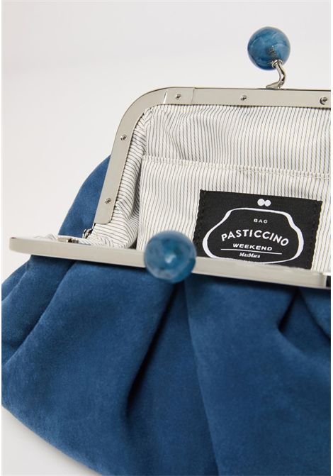 Pasticcino Bag Small in pelle scamosciata  Blu Weekend Max Mara | MKAVALOIS014