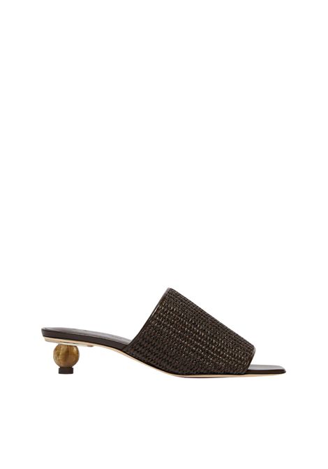 Weekend Max Mara  Sandalo mule effetto rafia con tacco boule Weekend Max Mara | WKAFIESTA53