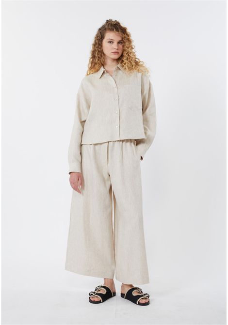 Weekend Max Mara  Pantalone cropped in puro lino Weekend Max Mara | WKDFELINO023