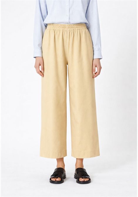 Weekend Max Mara  Pantalone cropped in rasetto di puro cotone Weekend Max Mara | WKDGOLFO001