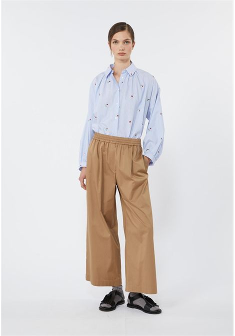Weekend Max Mara  Pantalone cropped in rasetto di puro cotone Weekend Max Mara | WKDGOLFO005