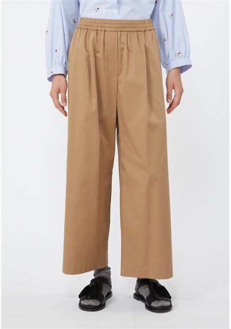 Weekend Max Mara  Pantalone cropped in rasetto di puro cotone Weekend Max Mara | WKDGOLFO005