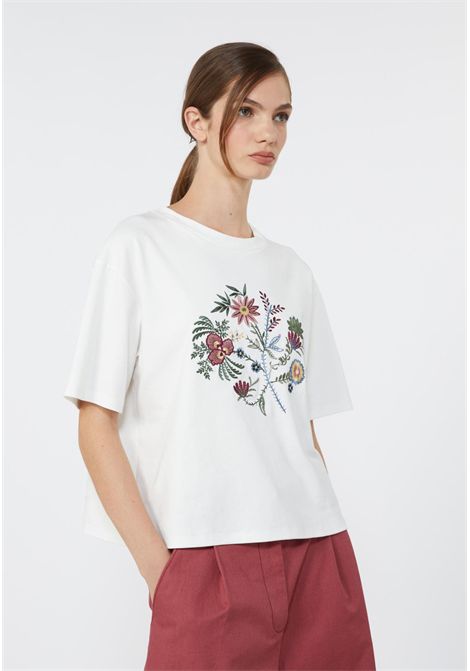 Weekend Max Mara  T-shirt in jersey interlock di puro cotone con ricamo Weekend Max Mara | WKDSABATO002