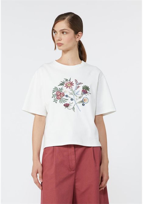 Weekend Max Mara  T-shirt in jersey interlock di puro cotone con ricamo Weekend Max Mara | WKDSABATO002