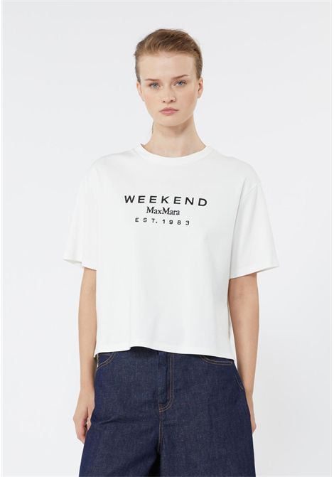 Weekend Max Mara  T-shirt in jersey di puro cotone con stampa Weekend Max Mara | WKDSABATO006