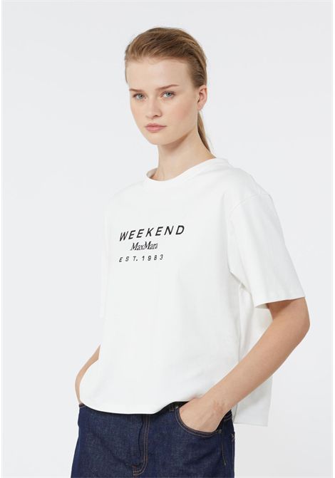 Weekend Max Mara  T-shirt in jersey di puro cotone con stampa Weekend Max Mara | WKDSABATO006