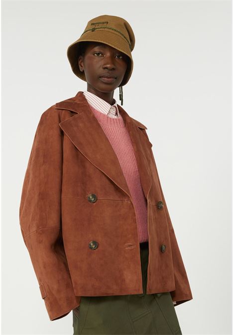 Weekend Max Mara  Giacca doppiopetto in pelle scamosciata Weekend Max Mara | WKDSOSPIRO003