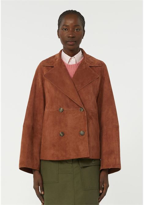 Weekend Max Mara  Giacca doppiopetto in pelle scamosciata Weekend Max Mara | WKDSOSPIRO003