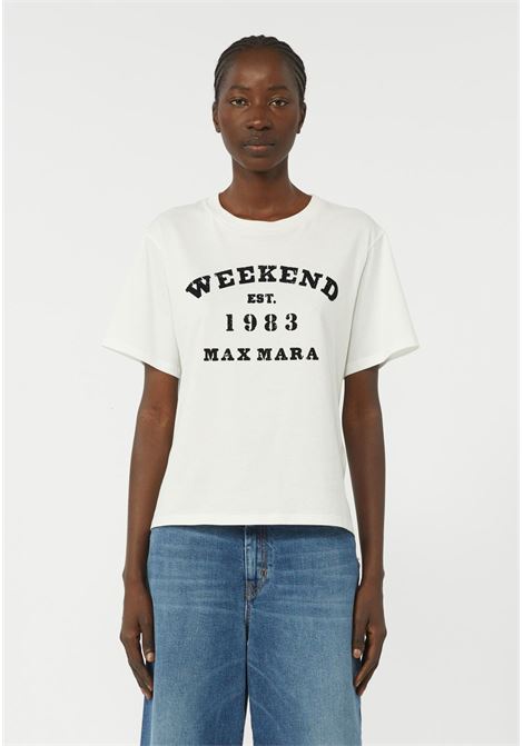 Weekend Max Mara  T-shirt in jersey di cotone con stampa logo Weekend Max Mara | WKDTENUE006