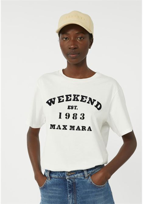 Weekend Max Mara  T-shirt in jersey di cotone con stampa logo Weekend Max Mara | WKDTENUE006