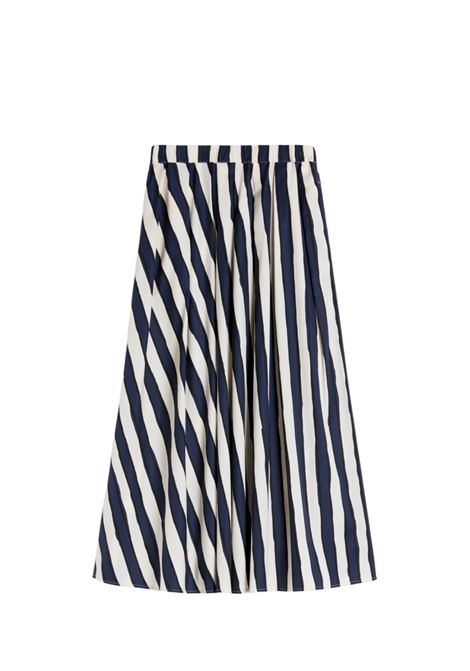 Gonna lunga in popeline di cotone a righe Weekend Max Mara | WKDUOMO006