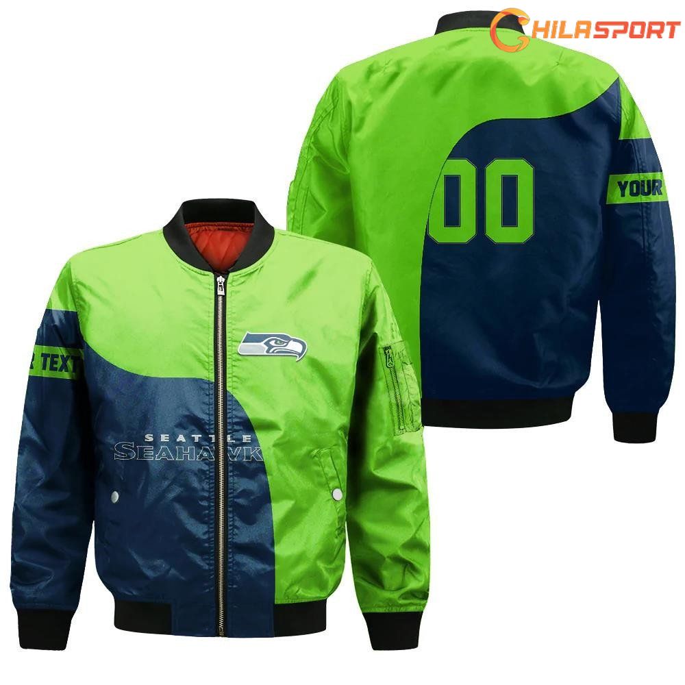 Seattle Seahawks 3D Benas Jr Customized Pattern Bomber Jacket
