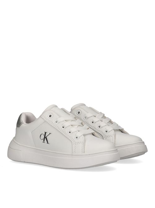 Sneakers bianca logo CALVIN KLEIN | 83219BIANCO ARGENTO
