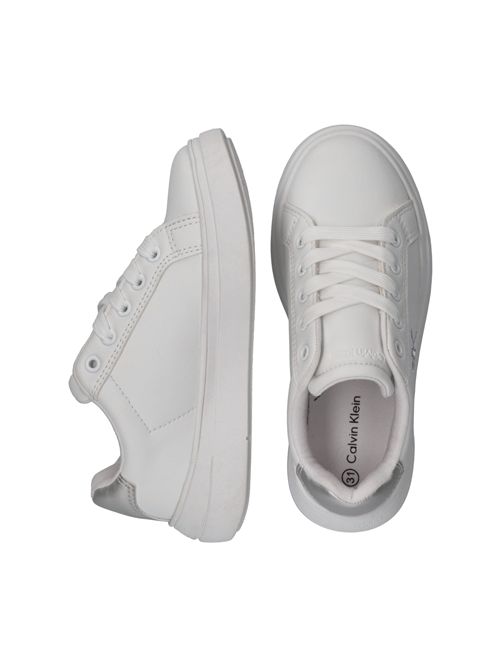 Sneakers bianca logo CALVIN KLEIN | 83219BIANCO ARGENTO