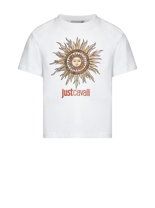 T-shirt bianca sole JUST CAVALLI | JGP26076TSBIANCO