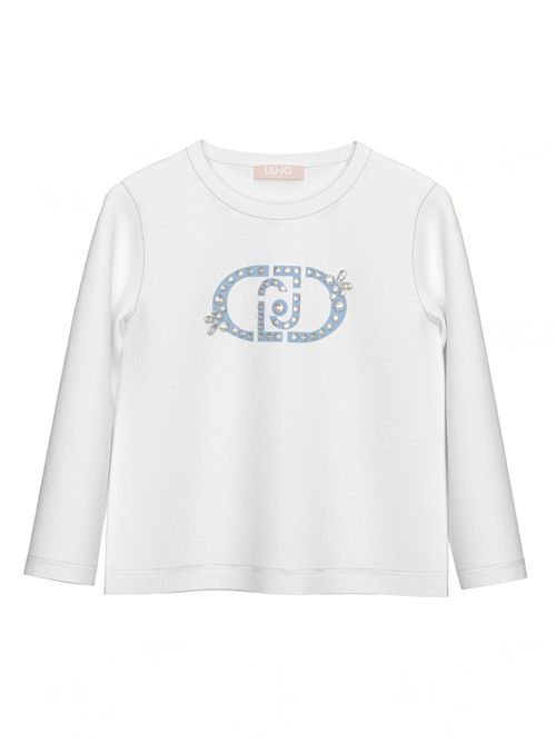 T-shirt logo celeste LIUJO | KA6061C3865