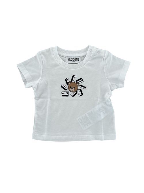 T-shirt bianca con logo MOSCHINO | MXM04710101