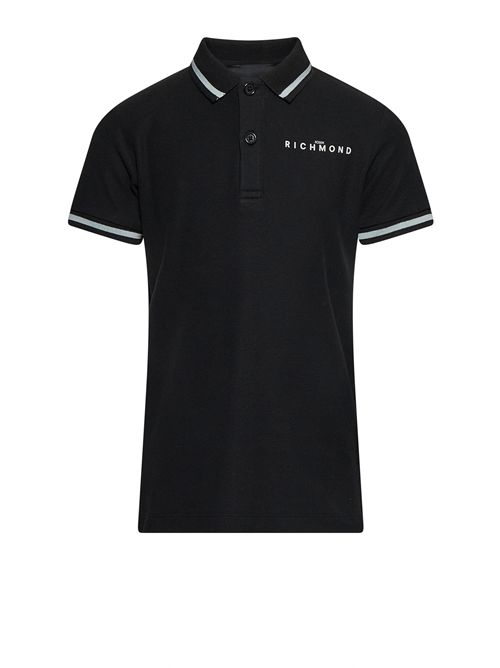 Polo nera logo RICHMOND | RBP26022PONERO