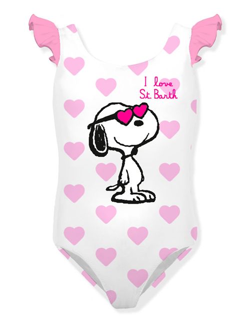 Costume Carol Snoopy love SAINT BARTH | CAROL SNOOPY HEARTS LOVEBIANCO ROSA