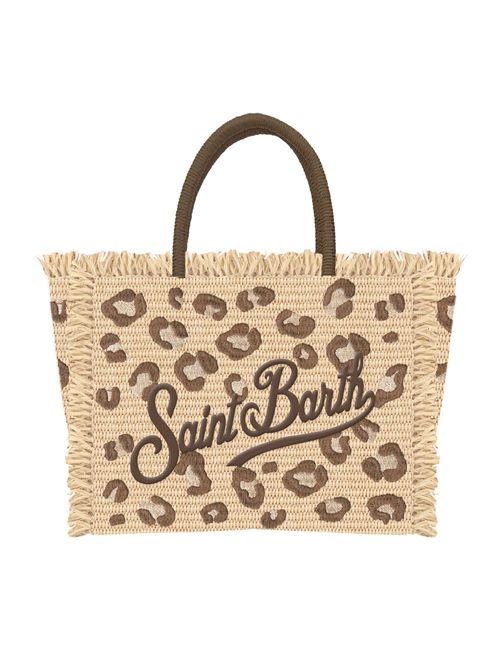 Borsa Colette Straw leopardato SAINT BARTH | COLETTE STRAW N LEOPARDUNICO