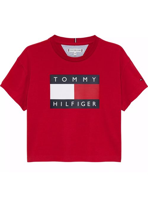 T-shirt rossa logo TOMMY HILFIGER | KG09289XLG