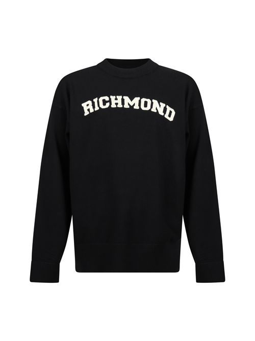 Felpa nera logo RICHMOND | RBA26074MANERO