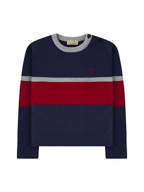 Maglia blu rossa TRUSSARDI | TIA26036MABLU GRIGIO ROSSO