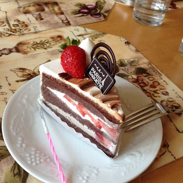 COCO image 000000448600: a slice of cake on a plate, with a fork