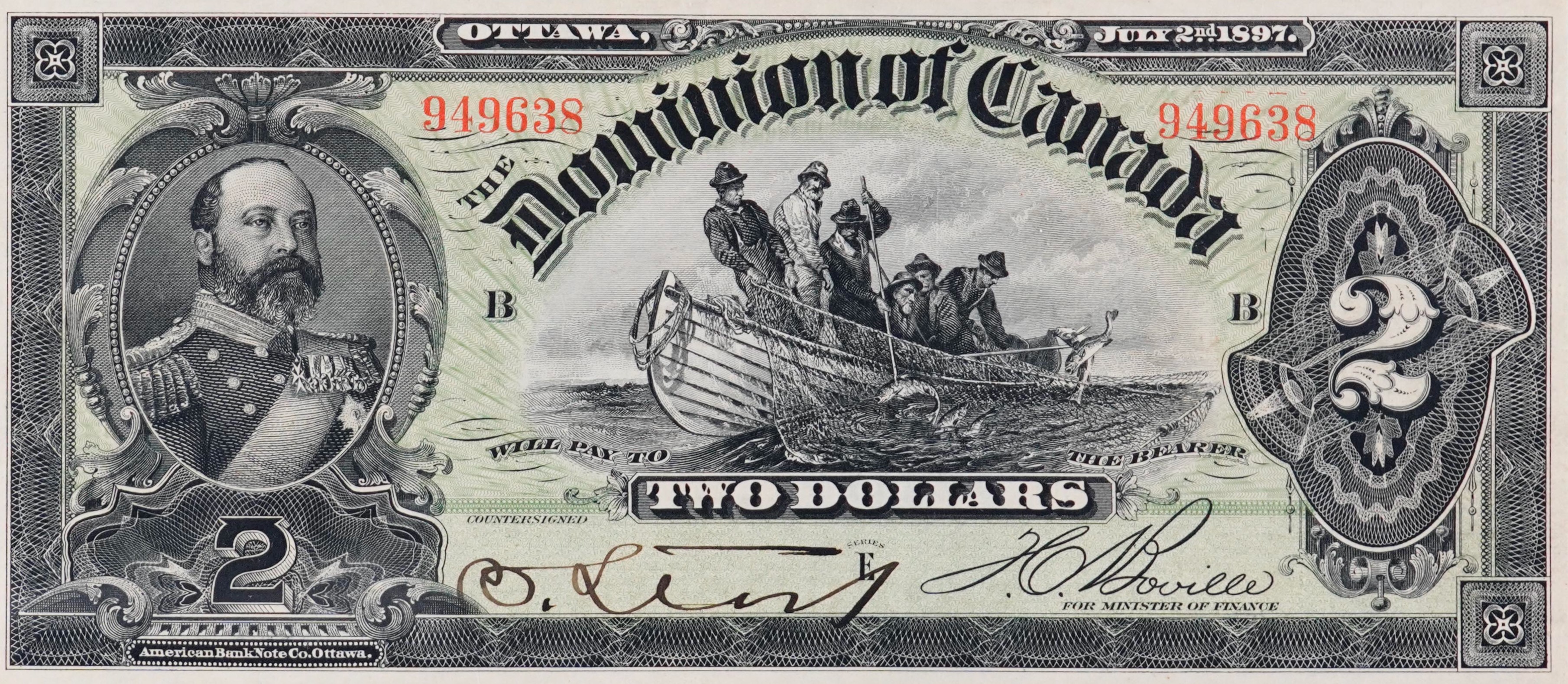 1897 - $2 - Prince Edward with Fishing Scene front
