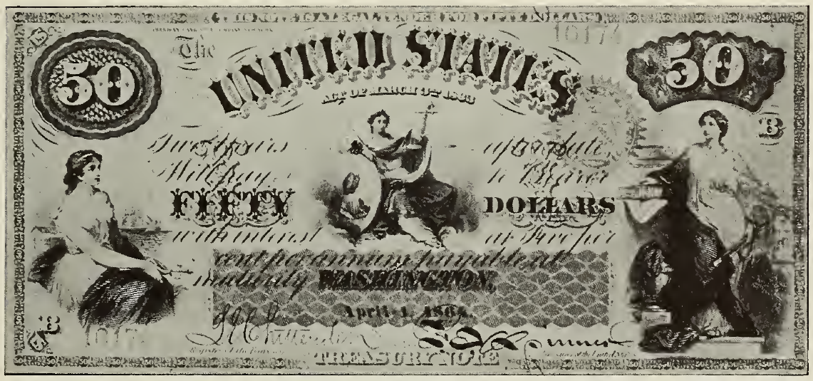 1863 - $50 - Three Female Figures front