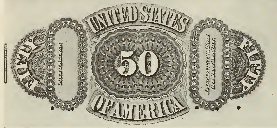 1861 - $50 - Large Eagle Vignette - Design 1 back