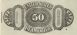 1861 - $50 - Large Eagle Vignette - Design 1 back