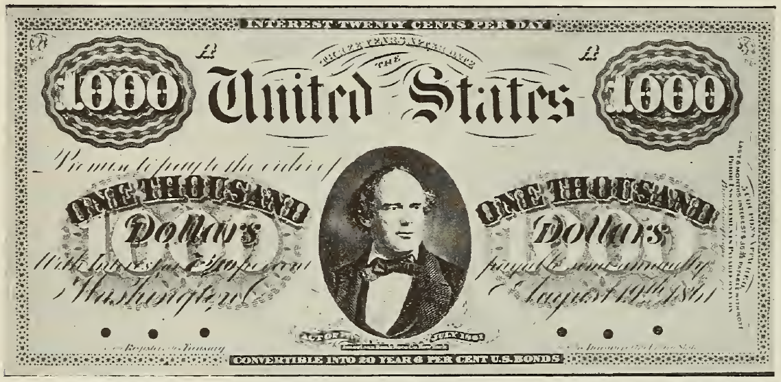 1861 - $1000 - Salmon P. Chase front