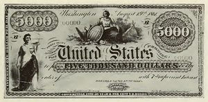 1861 - $5000 - Indian Female and Justice front