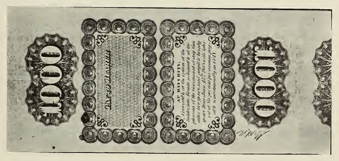 1865 - $1000 - Seated Woman with 1000 Text on Each Side back