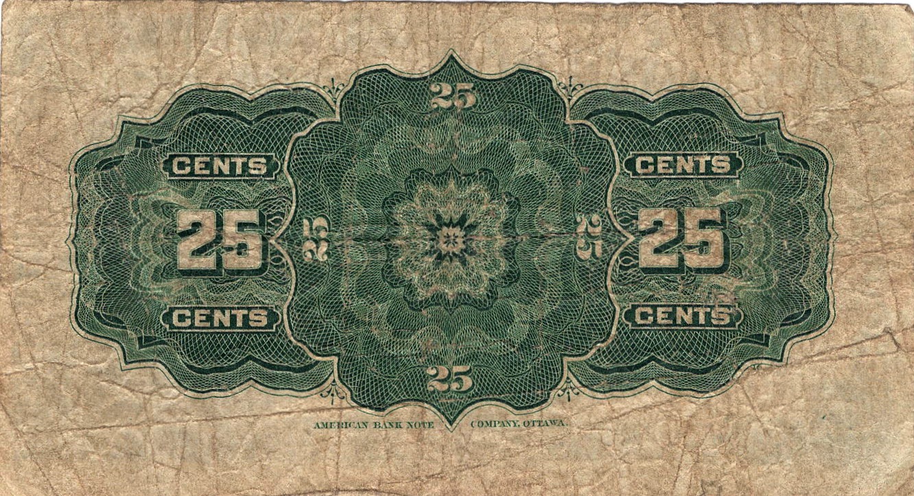 1900 - 25 Cent - Shinplaster back