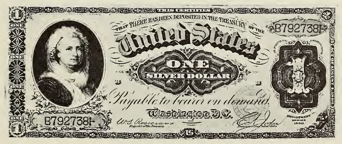 1886 - $1 - Martha Washington - Design 1 front