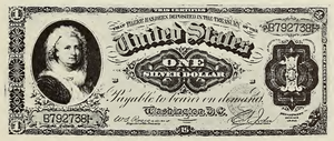 1886 - $1 - Martha Washington - Design 1 front