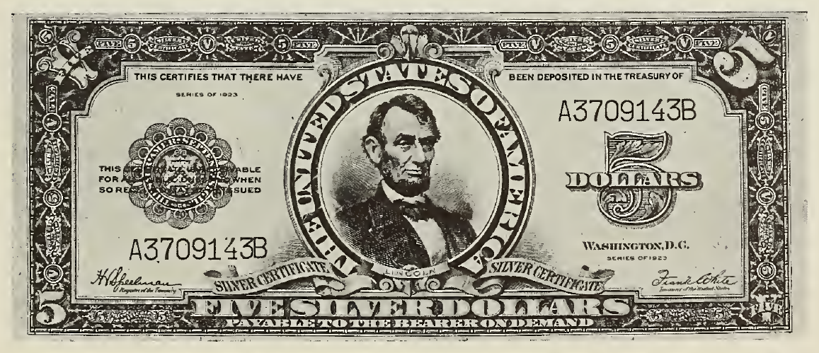 1923 - $5 - Lincoln front