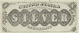 1878 - $10 - Robert Morris - Design 1 back