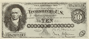 1878 - $10 - Robert Morris - Design 1 front