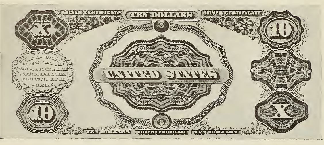 1891 - $10 - Thomas A. Hendricks - Design 2 back