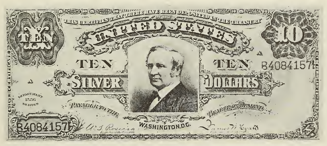 1891 - $10 - Thomas A. Hendricks - Design 2 front