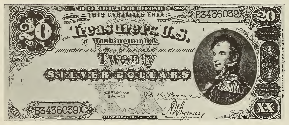 1880 - $20 - Stephen Decatur - Design 2 front